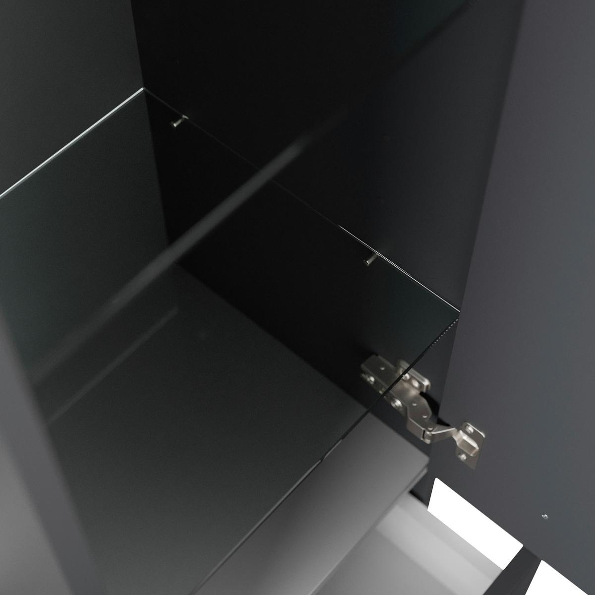 MIDISCHRANK Graphitfarben B: 35,2cm - Graphitfarben, Basics, Glas/Holzwerkstoff (35,2/120/35,8cm) - MID.YOU