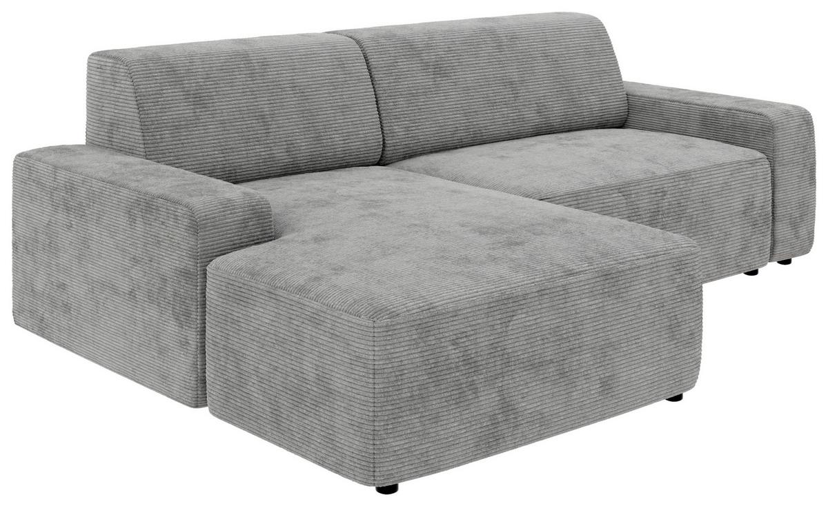 Ecksofa Wien, Grau S: 162x246 cm - Schwarz/Grau, MODERN, Textil (162/246cm) - Trendmanufaktur