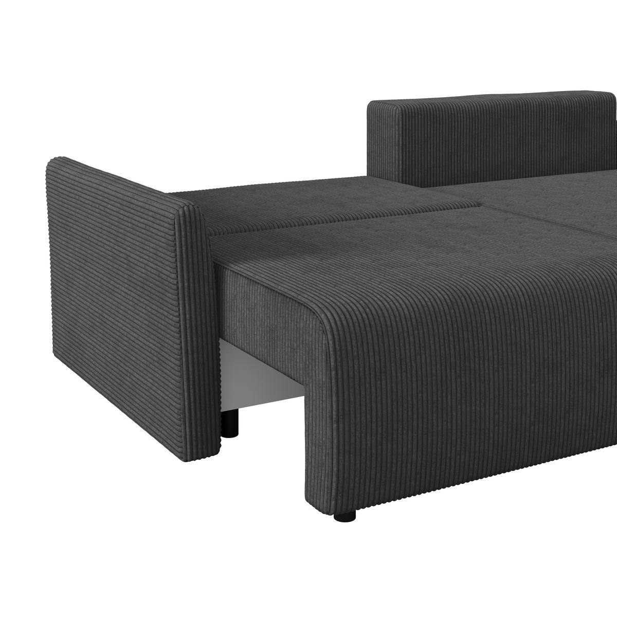 Ecksofa mit Schlaffunktion Sonos, Schwarz 228x146 cm - Ecru/Schwarz, MODERN, Textil (228/146cm)