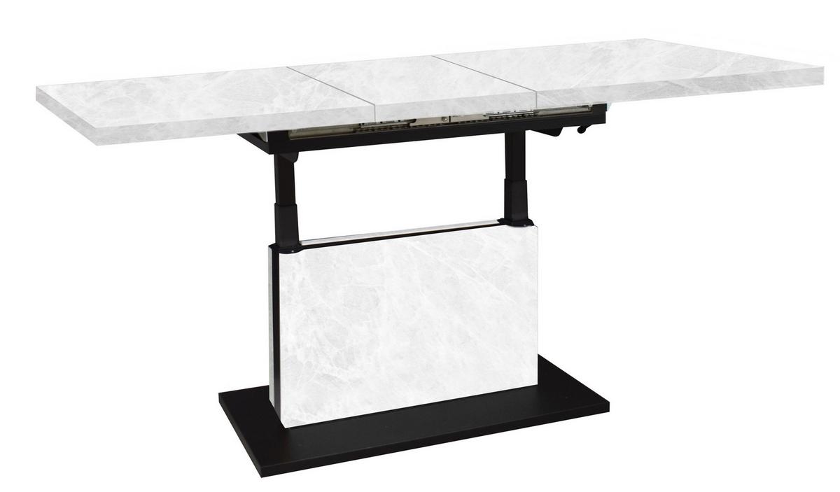 Couchtisch Lift Hellgrau/Schwarz B: 120 cm - Hellgrau/Schwarz, Design, Holzwerkstoff/Metall (120-160/56-75/70cm) - MID.YOU