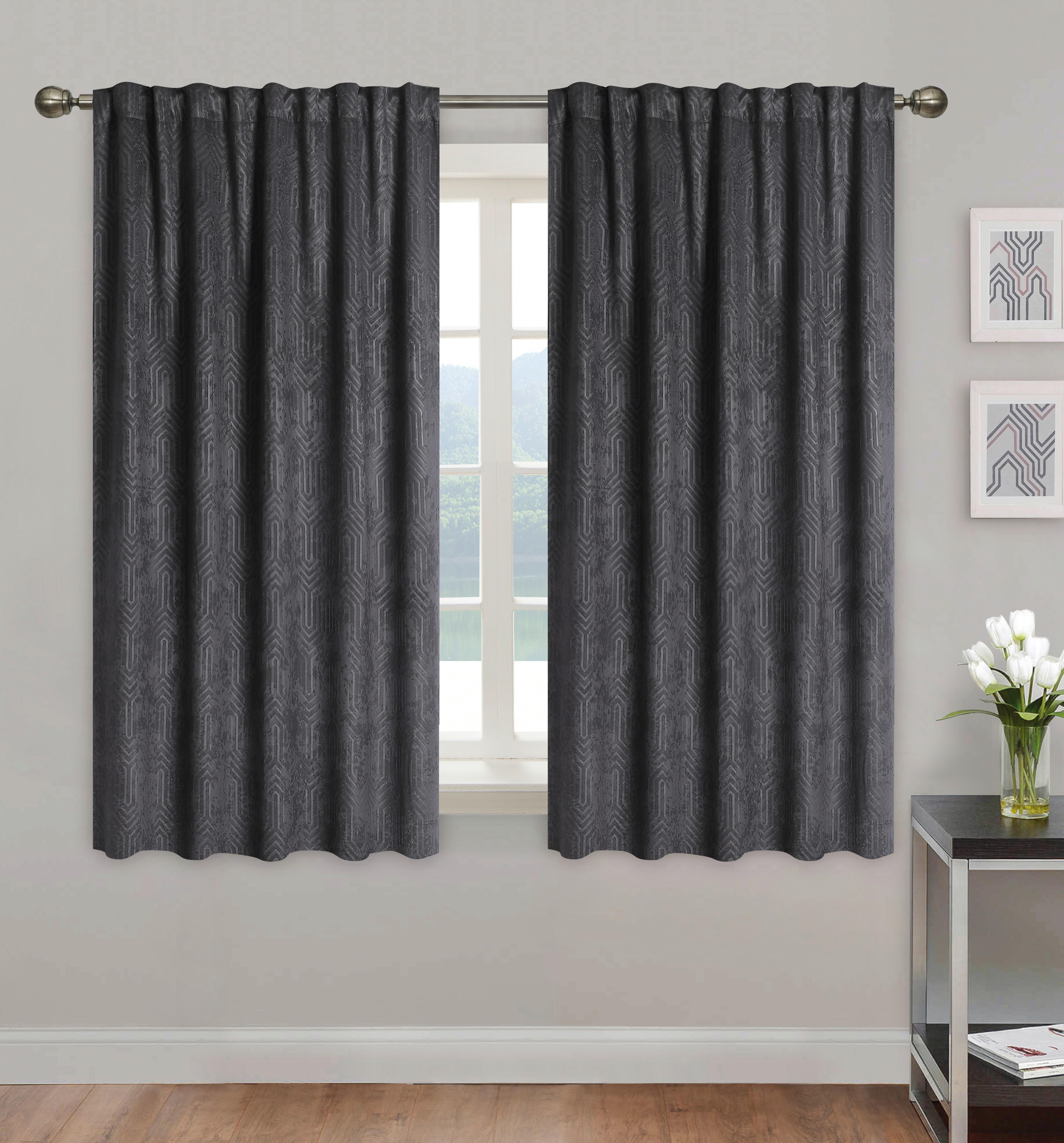 Készfüggöny Bianca - antracit, Romantik / Landhaus, textil (140/175cm) - James Wood