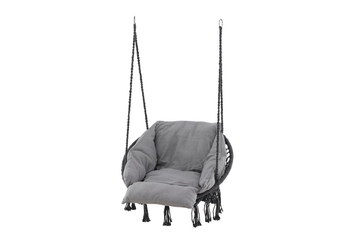 Hängesessel Hamtic Mit Sitz- Und Rückenkissen - Grau, KONVENTIONELL, Textil (80/90/60cm) - Gardenson