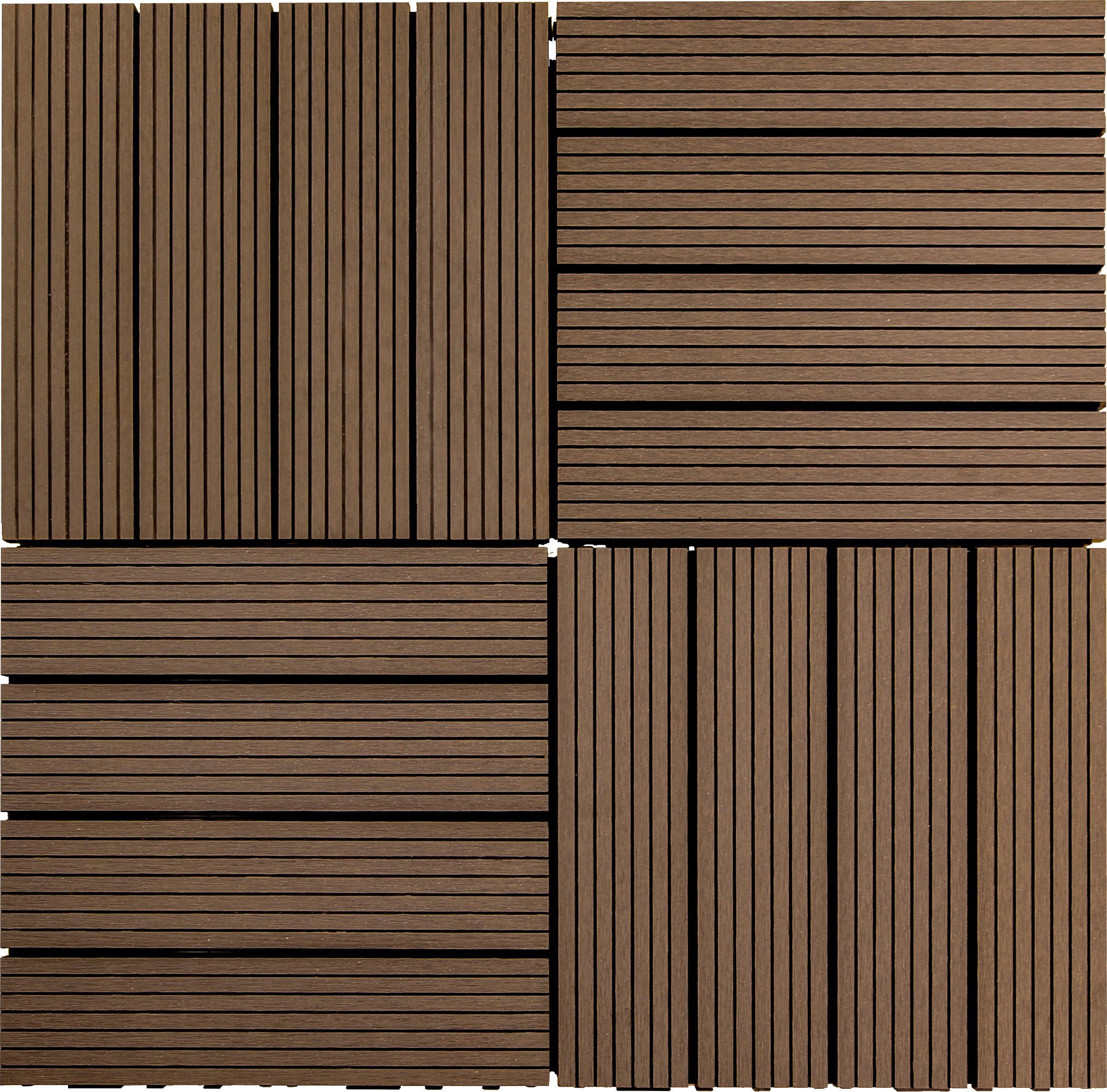 Terrassenfliese Noah 9er-Set - Braun, Basics, Holzwerkstoff/Kunststoff (30/30/2,2cm) - Beldano