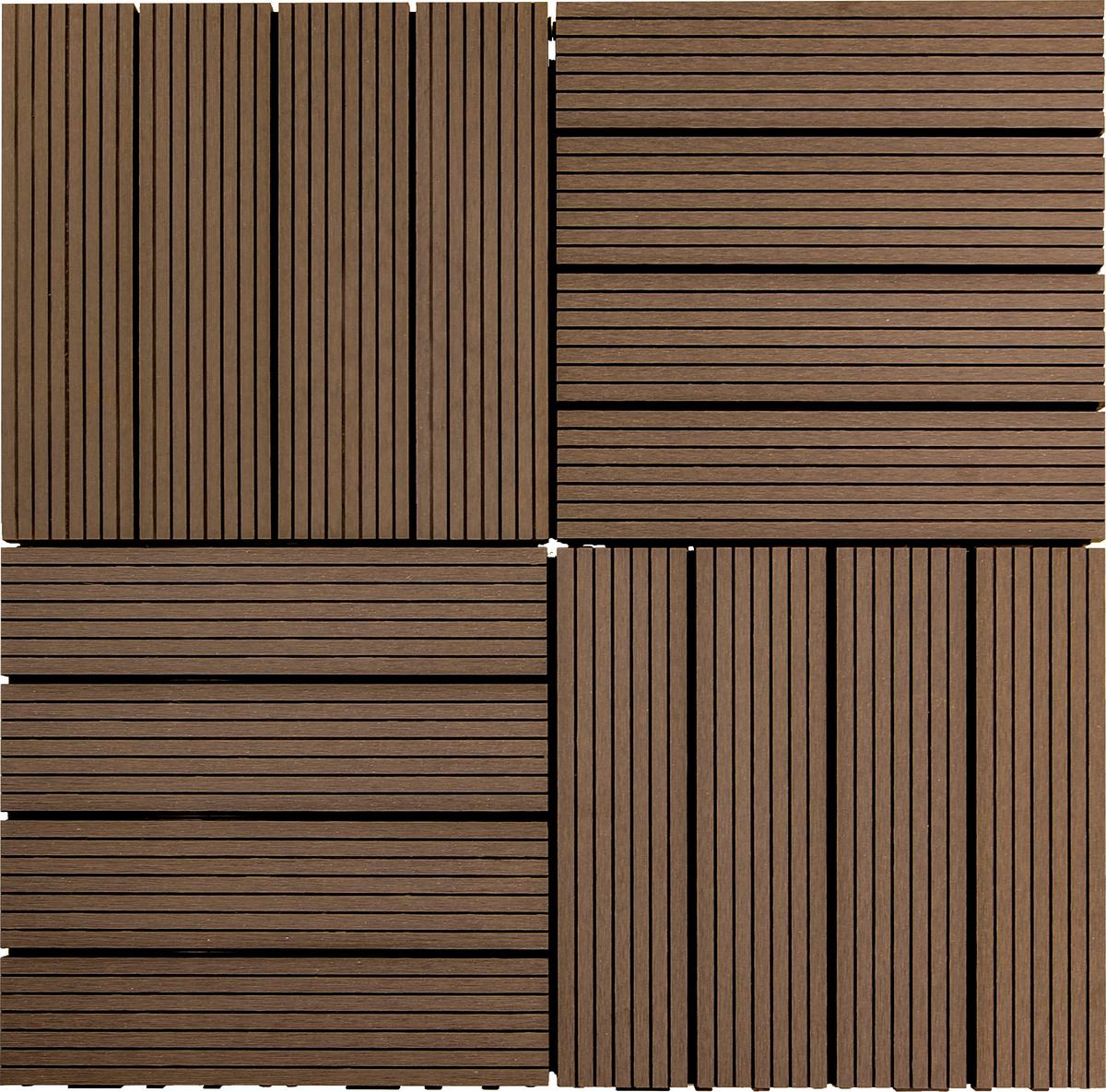 Terrassenfliese Noah 9er-Set - Braun, Basics, Holzwerkstoff/Kunststoff (30/30/2,2cm) - Beldano