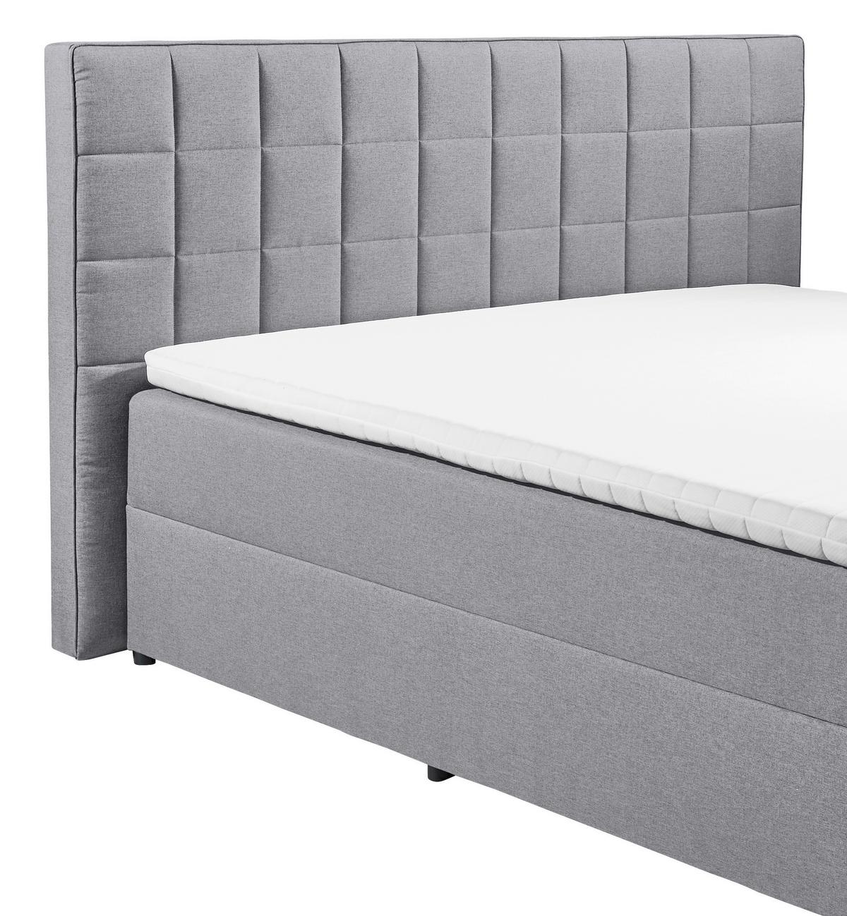 Boxspring postel ALASKA 180x200 cm šedá - šedá, Basics, kompozitní dřevo/textil (180/200cm) - MID.YOU