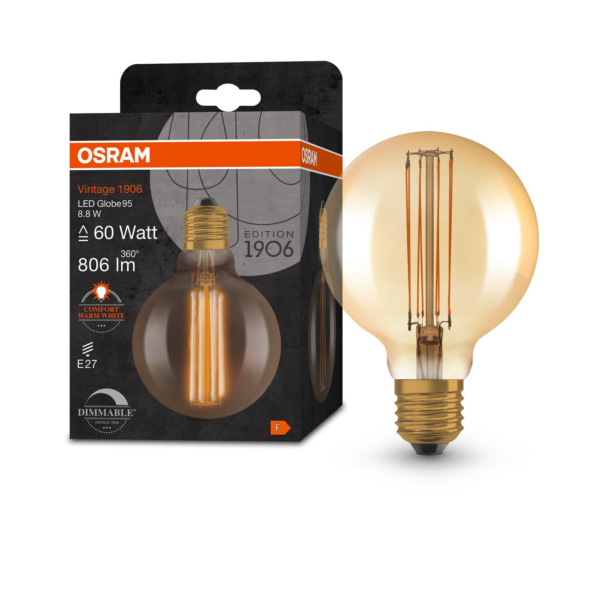 LED-Leuchtmittel Vintage 1906 Led Dim60 8.8w/22 - Goldfarben, Basics, Glas (9,5/13,8cm) - Ledvance