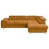 Ecksofa mit Schlaffunktion Cloud + Goldfarben - Chromfarben/Goldfarben, KONVENTIONELL, Textil (257/206cm) - Livetastic