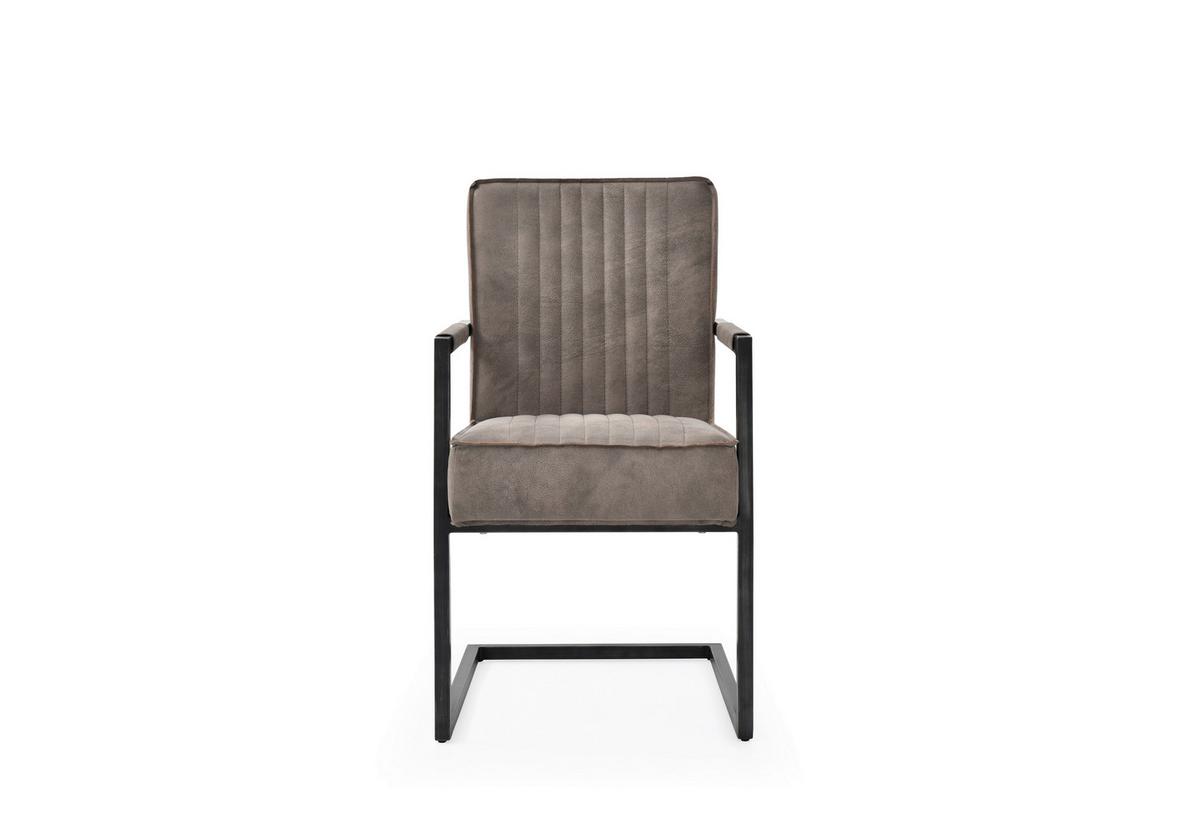 Schwingstuhl Julina Textil Taupe, B: 51,5 cm - Taupe/Schwarz, KONVENTIONELL, Textil/Metall (51,5/92/70cm)