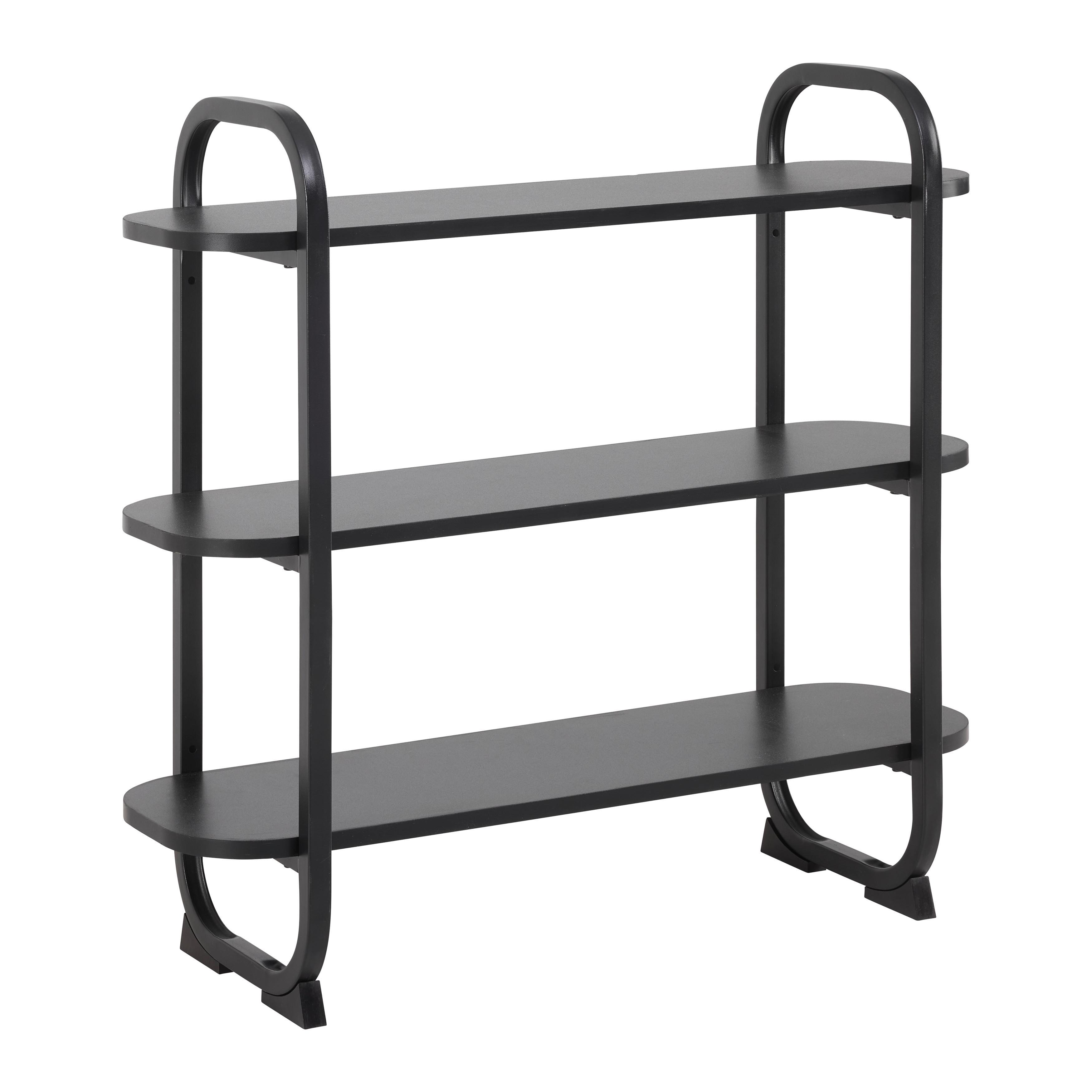 REGÁL BEND -EXKLUSIV- - čierna, Modern, kov/kompozitné drevo (76/72/27cm) - Mömax