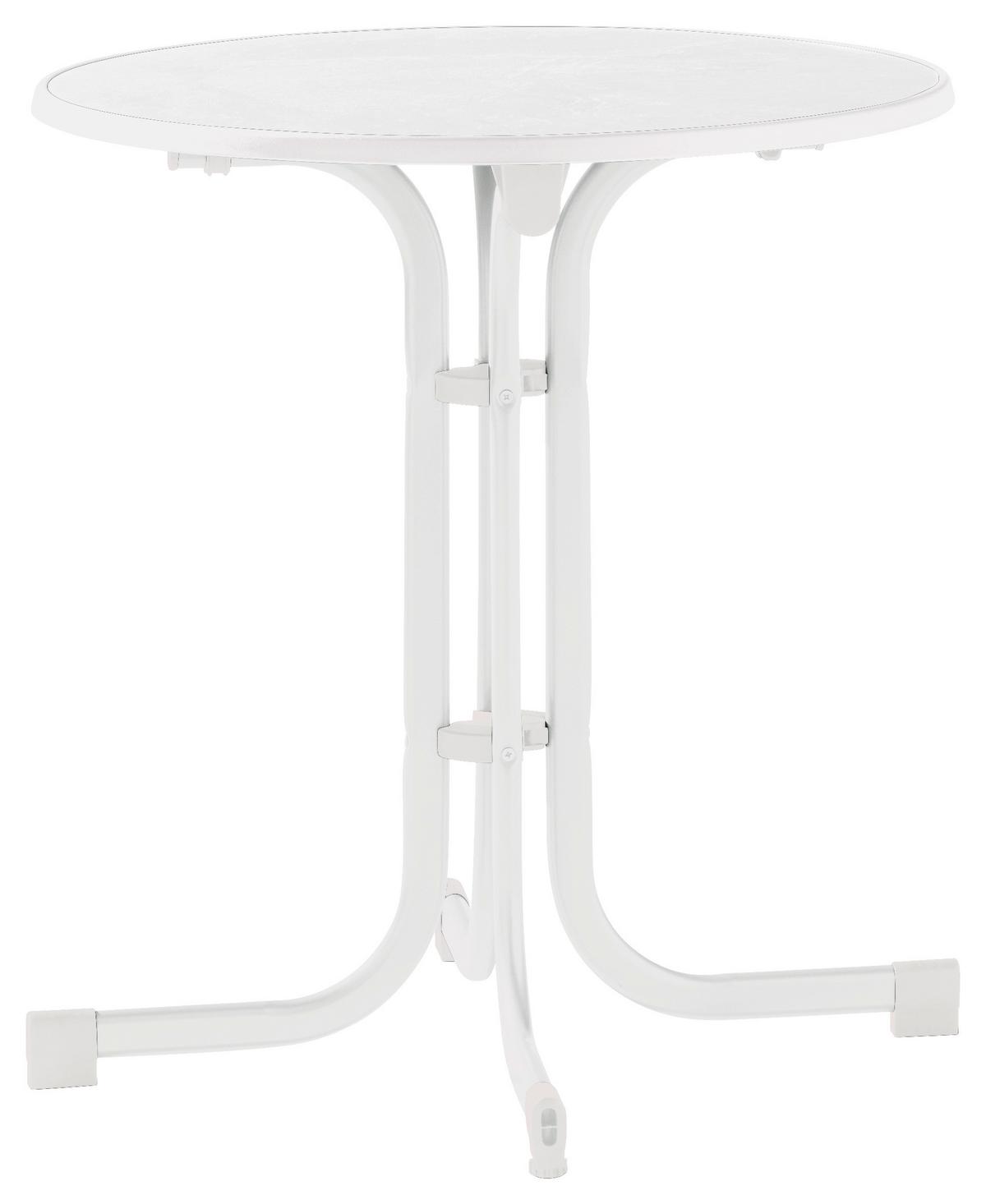 Gartentisch Klappbar Holzwerkstoff/Metall ⌀ 70 cm - Weiß, MODERN, Holzwerkstoff/Metall (70/70/72cm) - Sieger