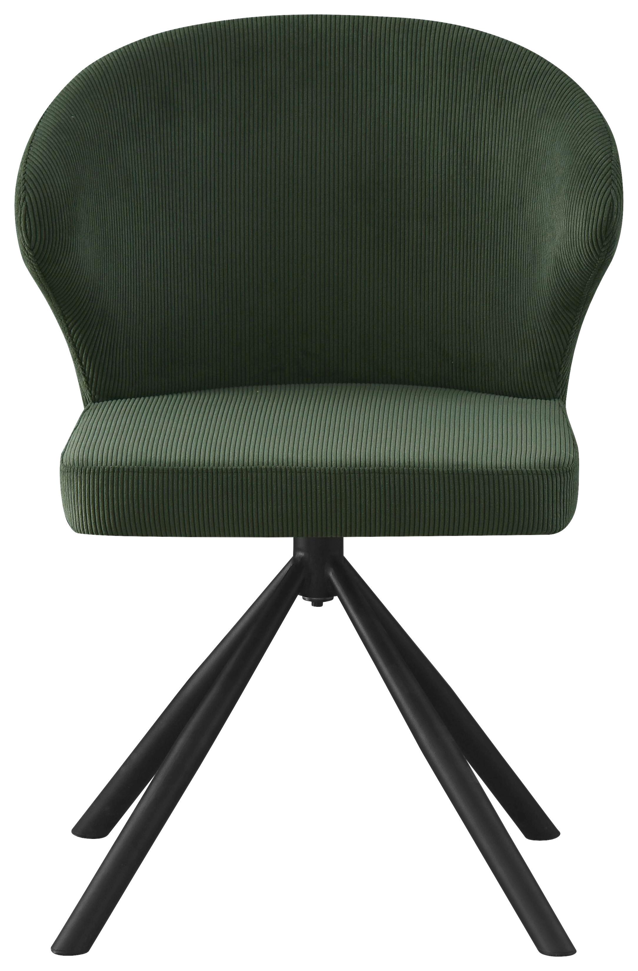 Stolička s podrúčkami zelená - čierna/tmavozelená, Lifestyle, kov/textil (55/81,5/58cm) - Based