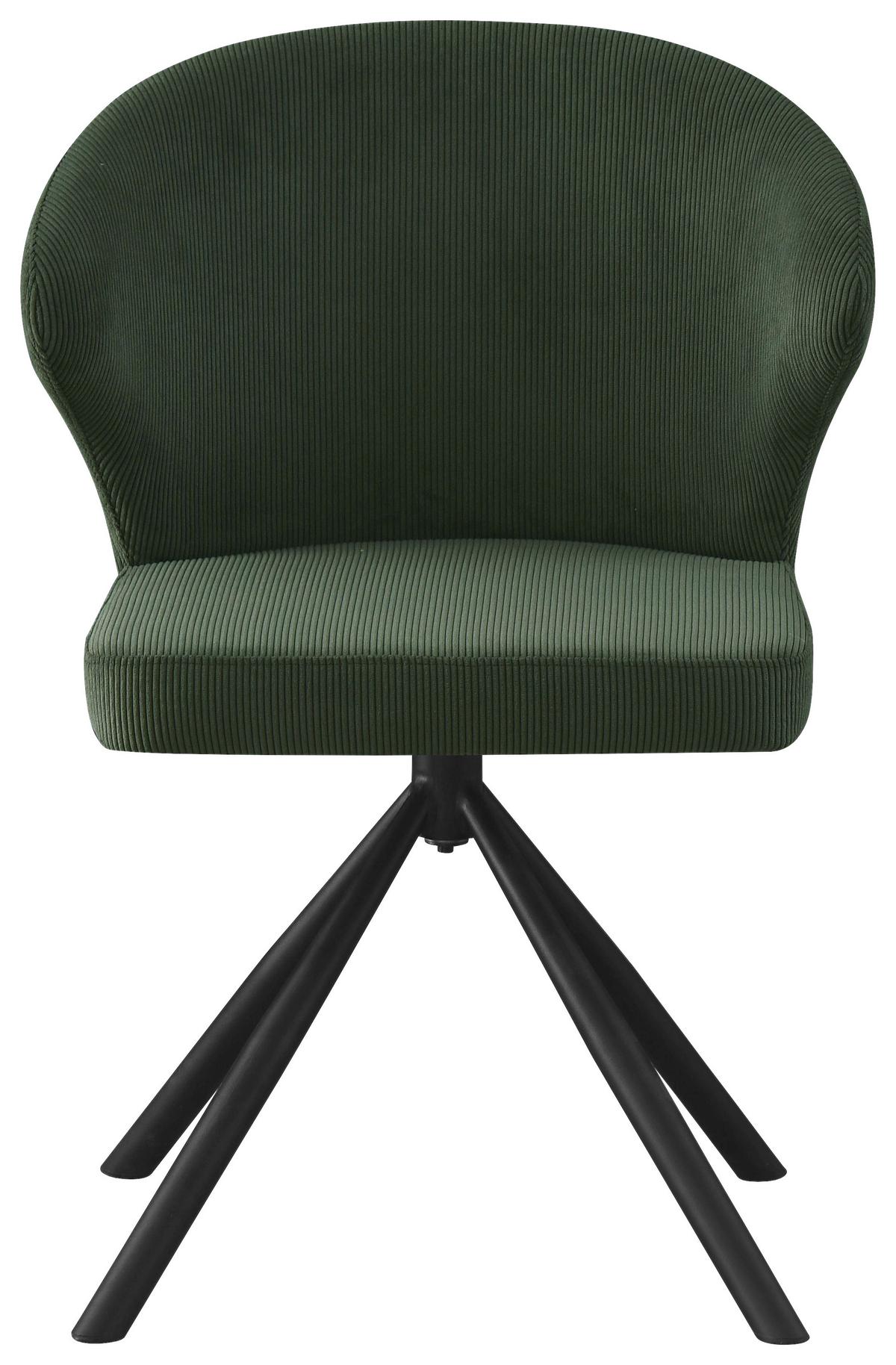 Stolička s podrúčkami zelená - čierna/tmavozelená, Lifestyle, kov/textil (55/81,5/58cm) - Based