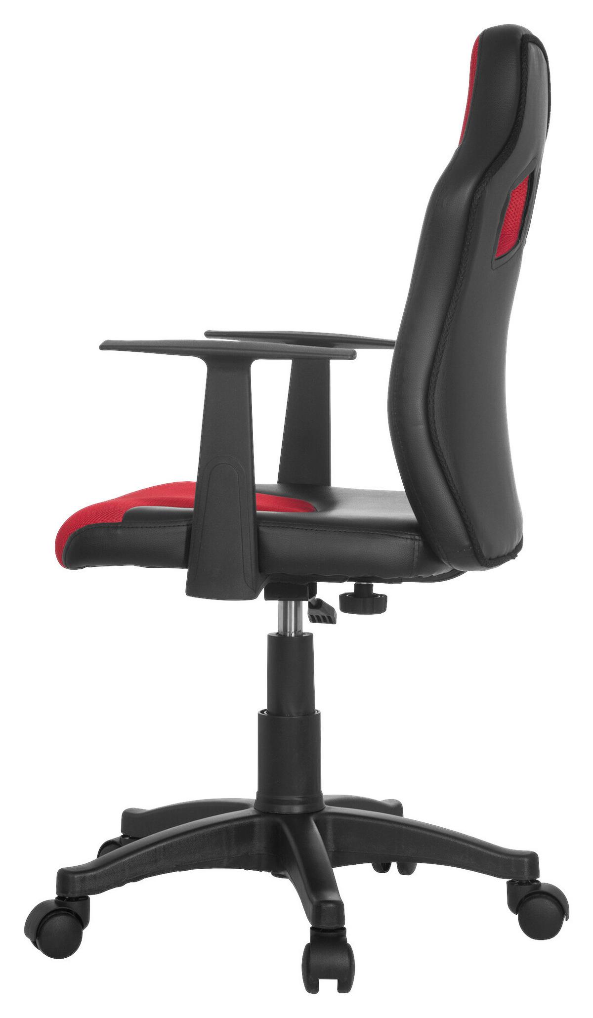 Jugenddrehstuhl Kid Racer Al Rot/Schwarz - Rot/Schwarz, Basics, Kunststoff (54/90-100/48cm) - MID.YOU