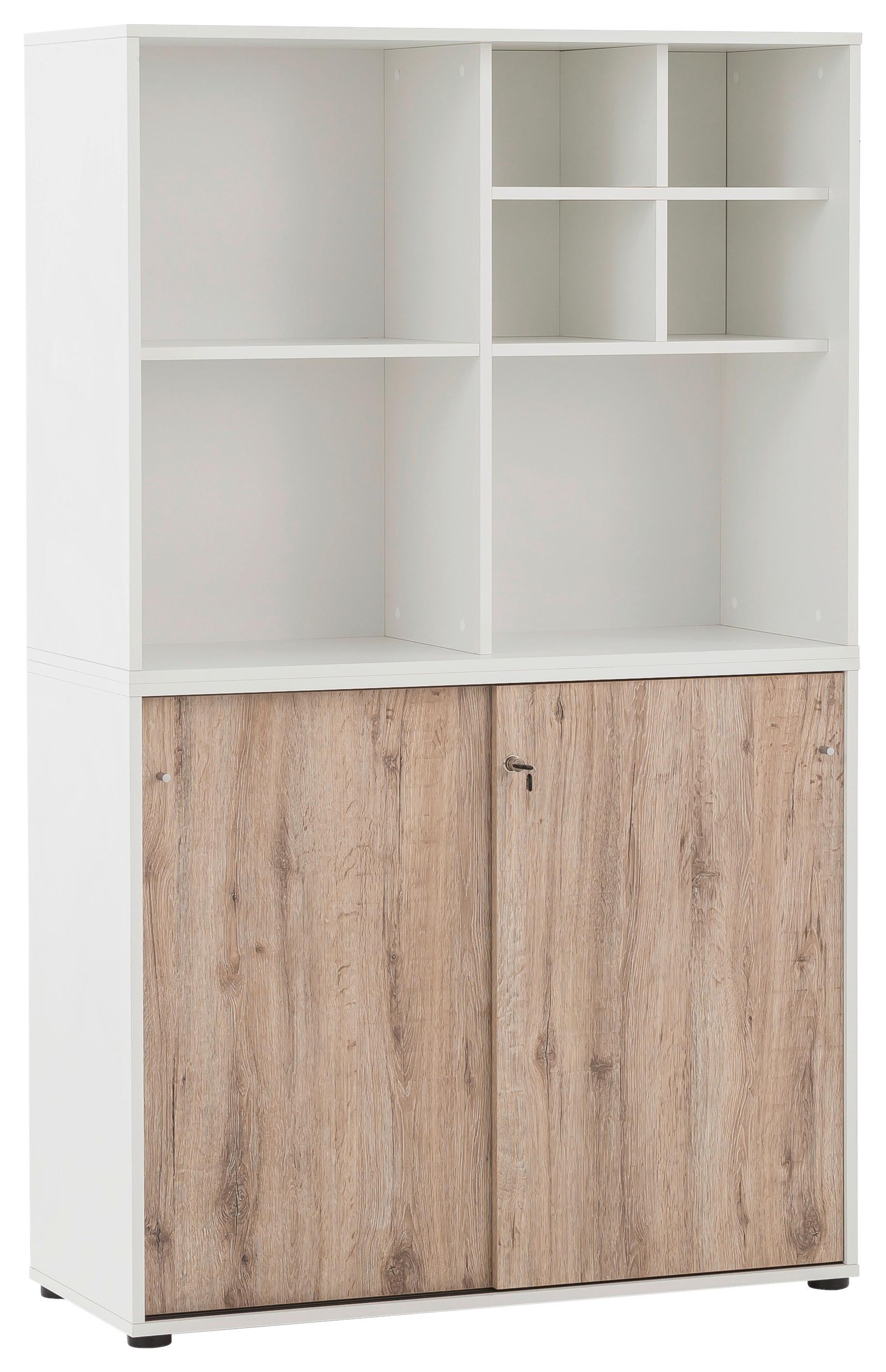 Aktenschrank Set U1000r+u1000st+regal - Wildeiche/Weiß, MODERN, Holzwerkstoff (100,1/167,2/41cm) - MID.YOU