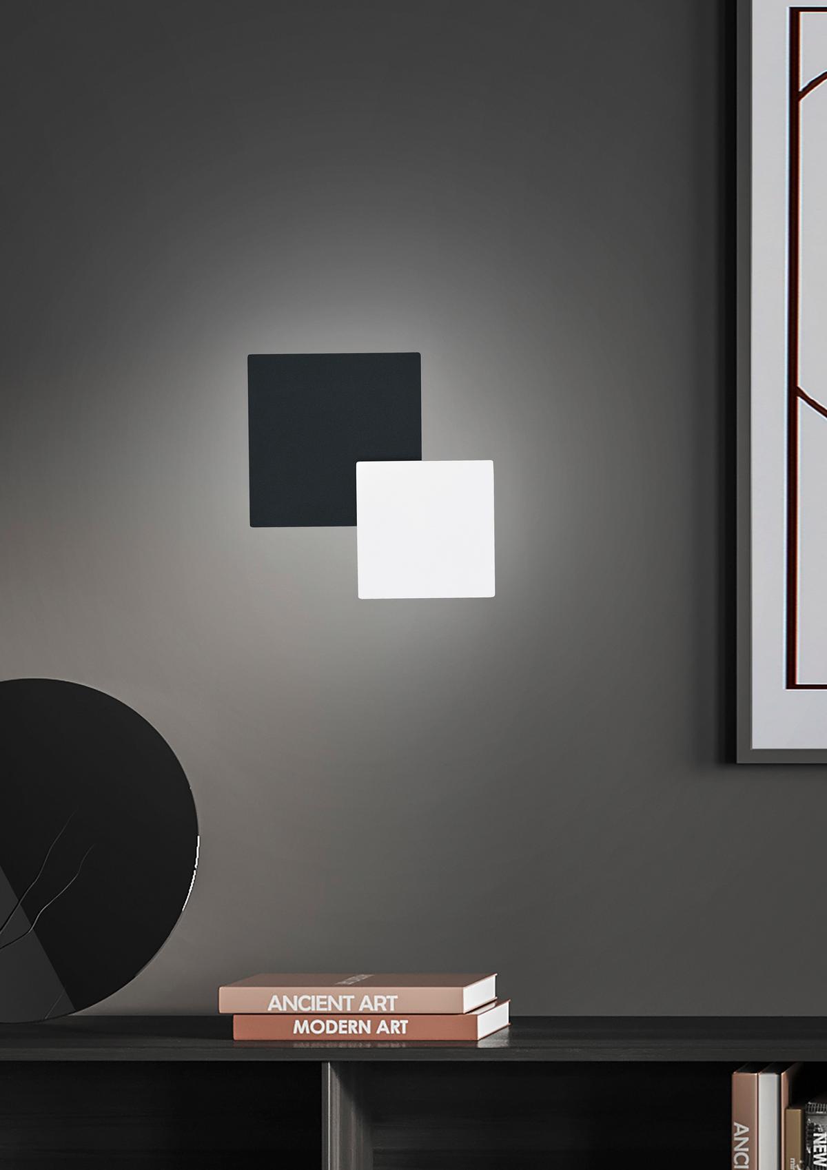 LED-Wandleuchte 40281/2-76 - Schwarz/Weiß, Design, Metall (27/27cm) - Hell