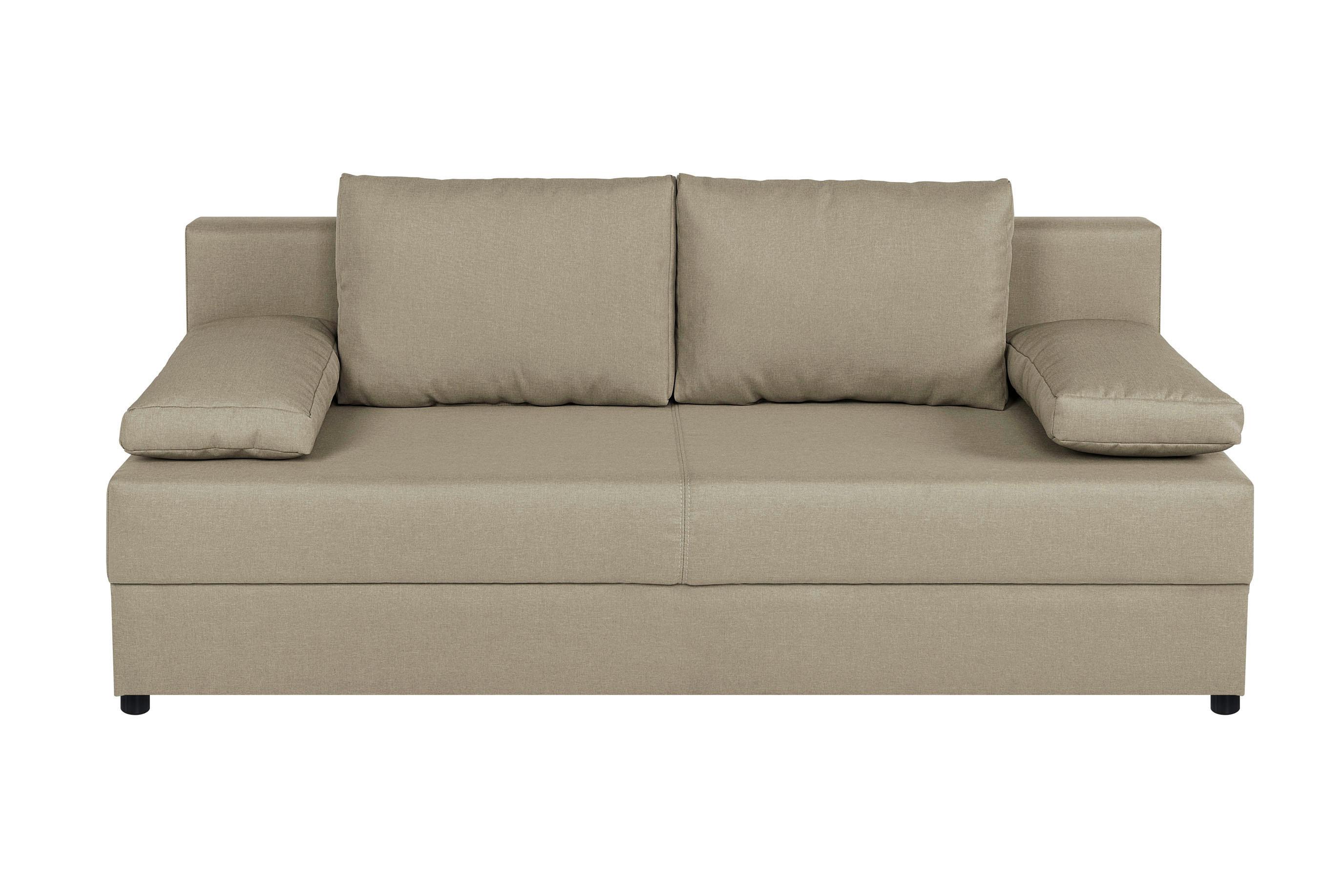 Schlafsofa Mit Bettkasten Mega  Beige - Beige/Schwarz, Design, Holzwerkstoff/Textil (190/80/75cm) - P & B