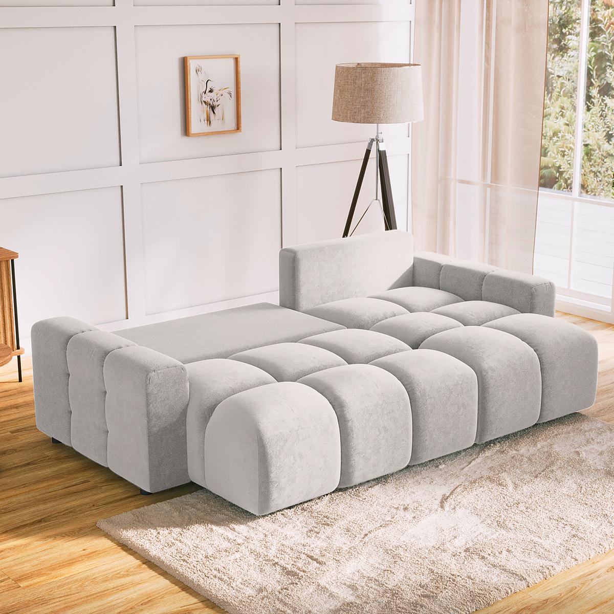 Ecksofa Luki Hellgrau S: 233x142 Cm - Hellgrau/Schwarz, Design, Textil (233/142cm) - Livetastic