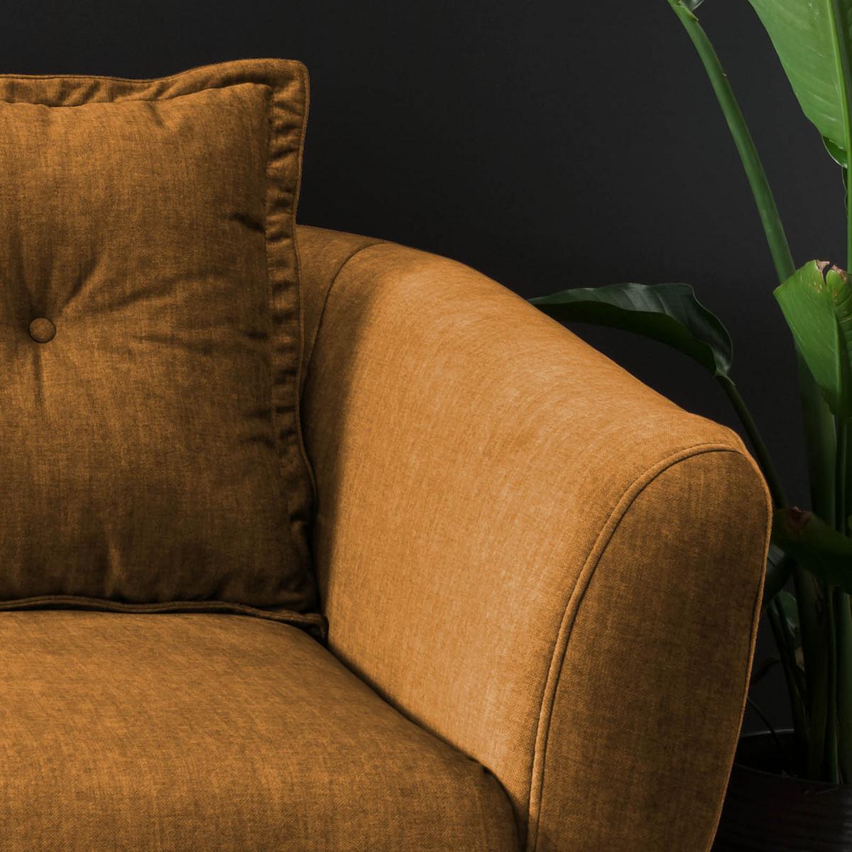 2,5-Sitzer Baggio Gelb B: 196 cm - Gelb/Buchefarben, MODERN, Textil (196/94/103cm) - Livetastic