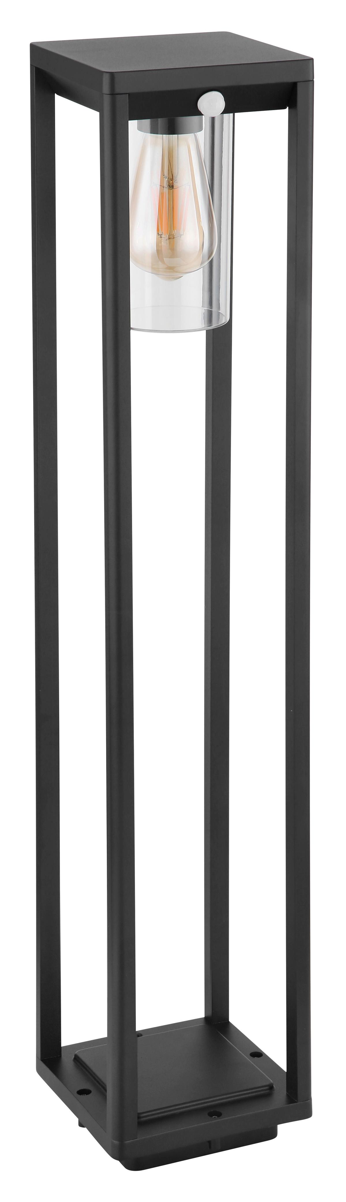 Außenleuchte + Bewegungsmelder Candela 15 Watt Aluminium - Klar/Schwarz, Basics, Kunststoff/Metall (15,5/15/80cm) - Globo