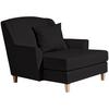 Big Sessel Mit Armlehnen Judith Lerderlook Schwarz - Schwarz/Naturfarben, MODERN, Textil (136/107/142cm) - Max Winzer