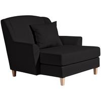Big Sessel Mit Armlehnen Judith Lerderlook Schwarz - Schwarz/Naturfarben, MODERN, Textil (136/107/142cm) - Max Winzer