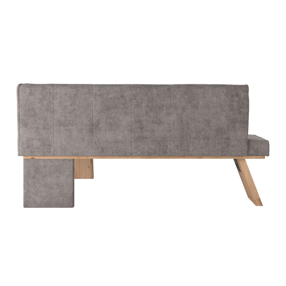 Eckbank Emma Ii Webstoff Grau, B: 160 Cm - Eichefarben/Grau, KONVENTIONELL, Holzwerkstoff/Textil (160/140cm)