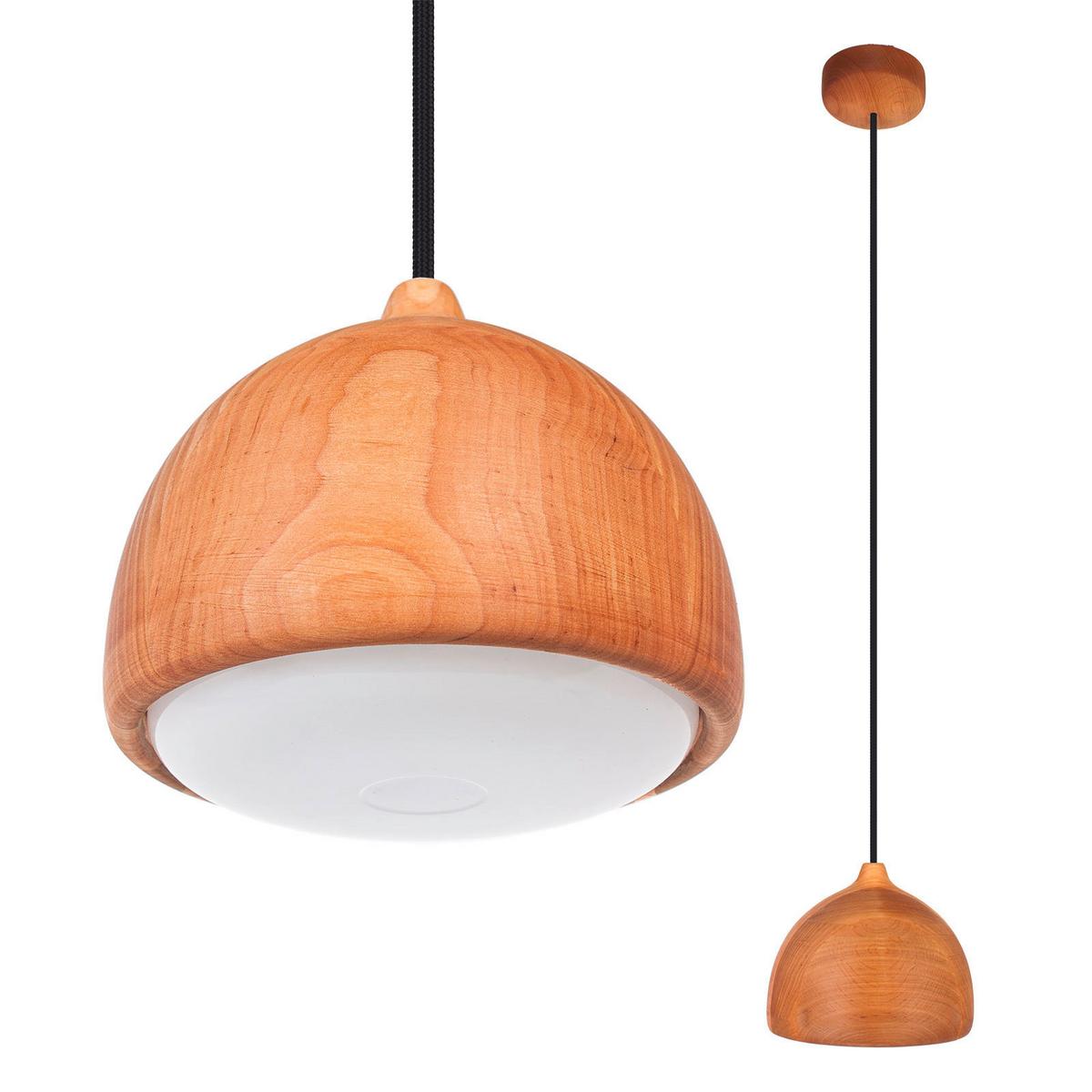 Hängeleuchte 8550133 Acorn I - Erle/schwarz - Erlefarben/Schwarz, Natur, Holz (17,5/90-140cm)