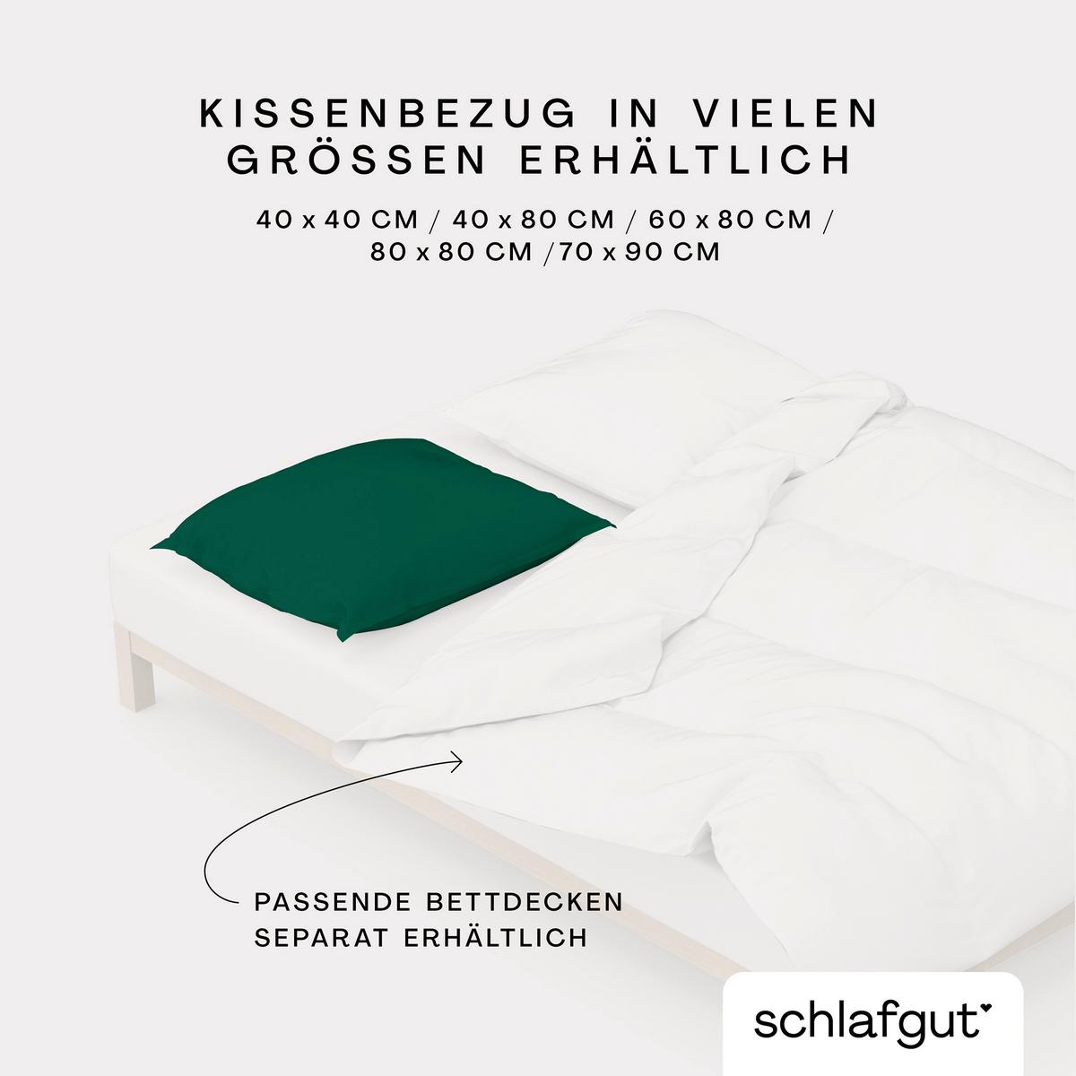 Kissenhülle Woven Satin - Dunkelgrün, Basics, Textil (40/40cm) - Schlafgut