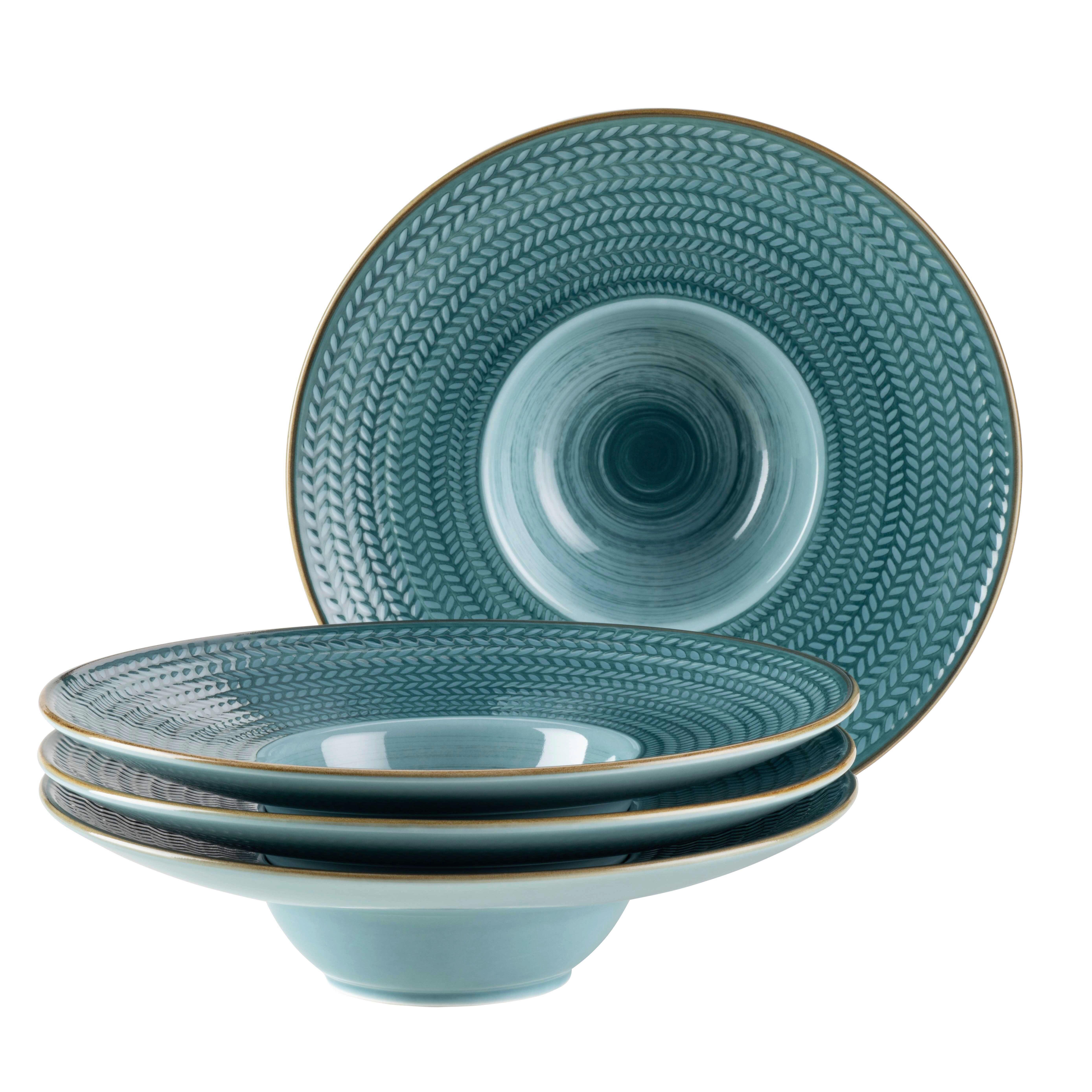 Pastatellerset Prospero Blau 4--Teilig. Rund Ca. 26,2 Cm - Blau, Basics, Keramik (26,2cm) - Mäser