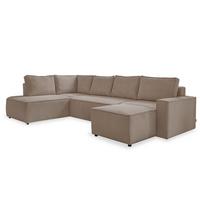 Rohová sedacia súprava OLIVER, sivohnedá, menčester, ľavá - čierna/taupe, Design, textil/plast (194/322/156cm) - MID.YOU