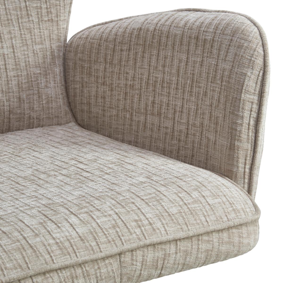 Armlehnstuhl Xilo Schwarz/beige Gepolstert - Beige/Schwarz, LIFESTYLE, Holz/Textil (60/89/63cm) - MID.YOU