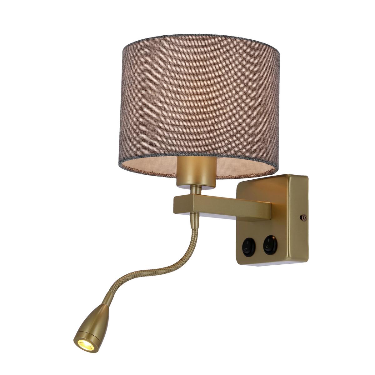 Wandleuchte 21-20253 Polo - Goldfarben/Grau, Basics, Kunststoff/Metall (18/22/44cm)