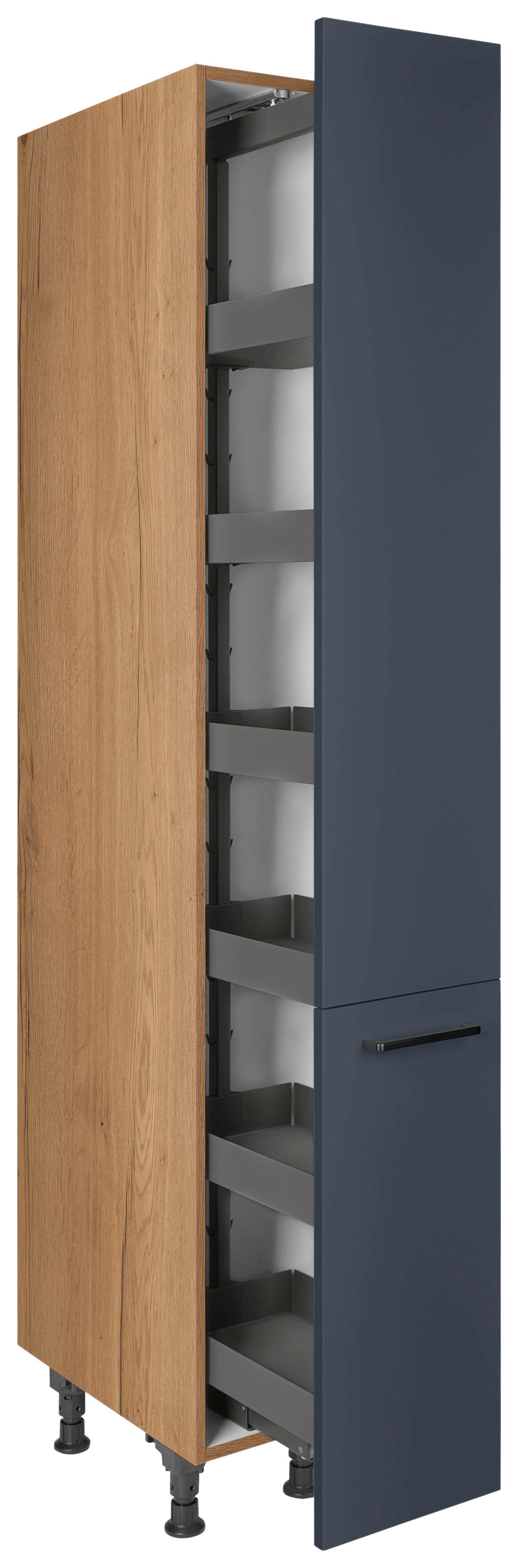 Apothekerschrank Easytouch - Blau/Eichefarben, MODERN, Holzwerkstoff/Metall (30/216,6/58cm) - Nobilia