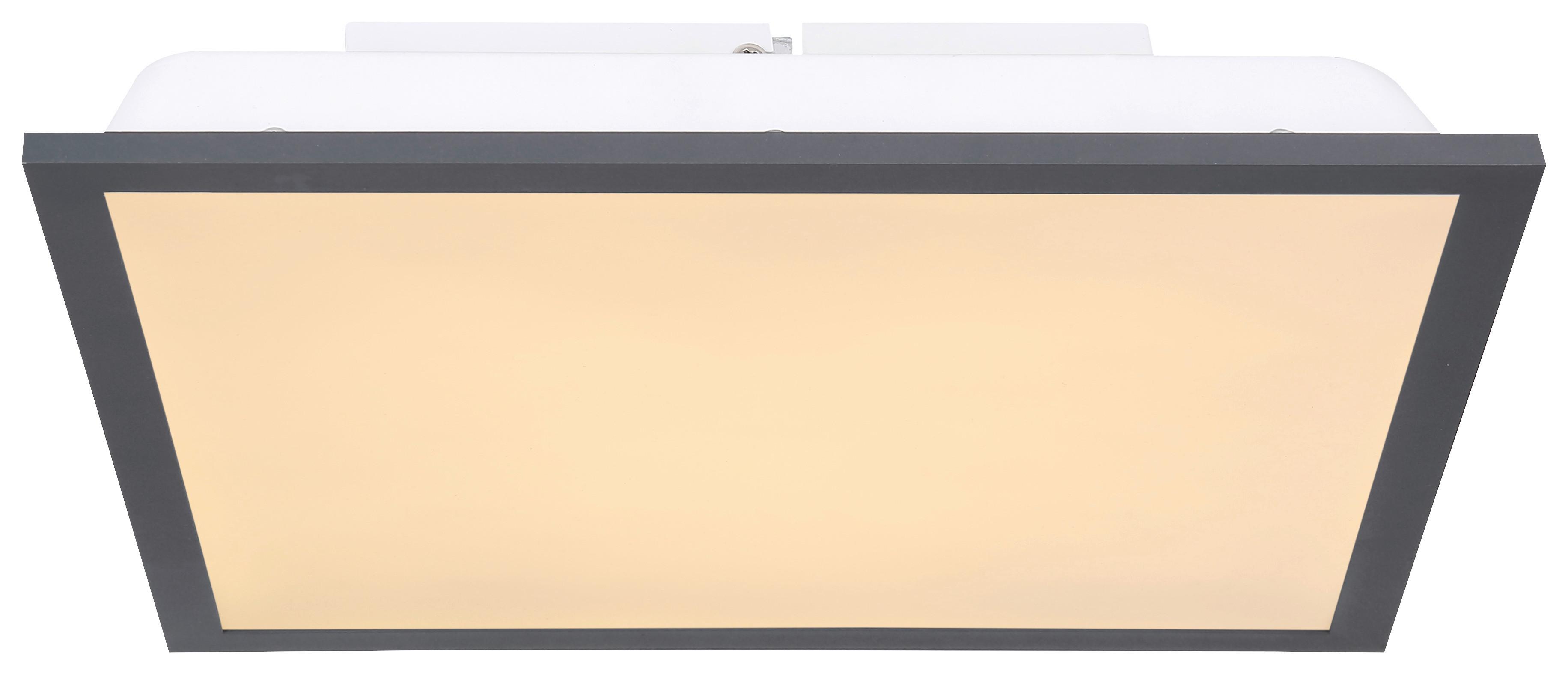 LED-Deckenleuchte Doro L: 30 cm - Opal/Graphitfarben, Basics, Kunststoff/Metall (30/30/6cm) - Globo