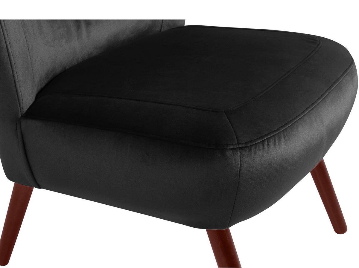 Polstersessel Sari Samt Schwarz - Nussbaumfarben/Schwarz, Design, Textil (70/86/69cm) - Max Winzer