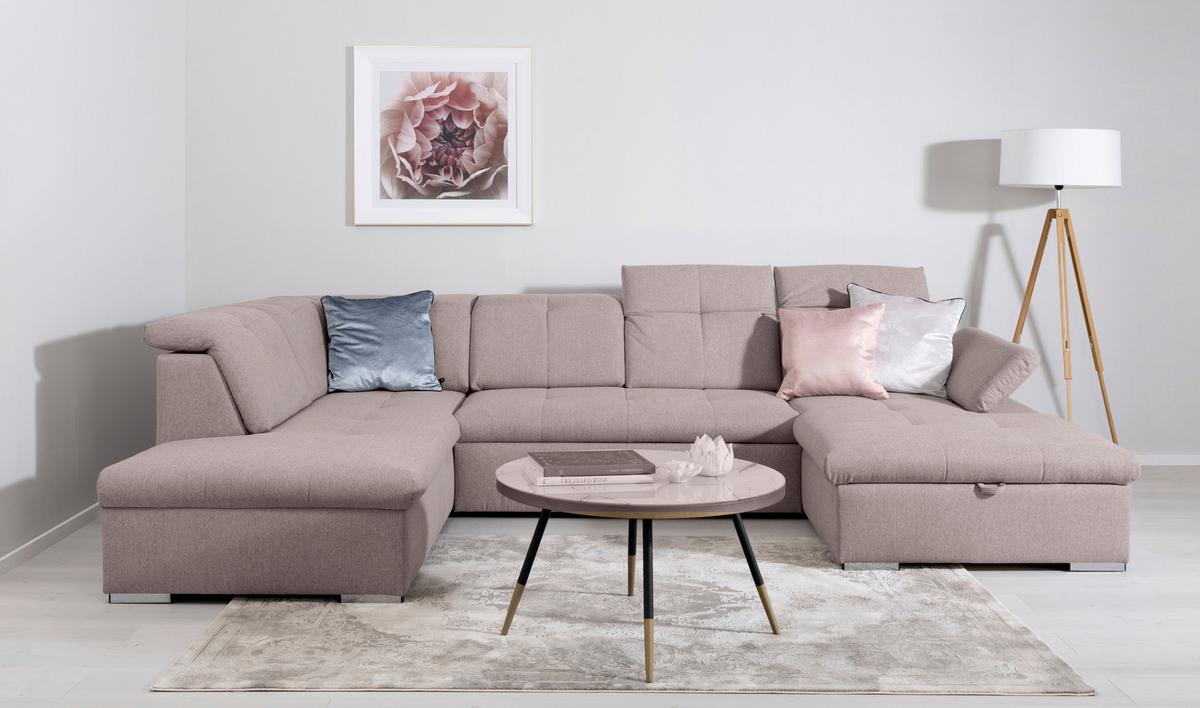 Wohnlandschaft Ramzes Taupe U: 215x328x173 cm - Taupe/Grau, Design, Textil (215/328/173cm) - MID.YOU