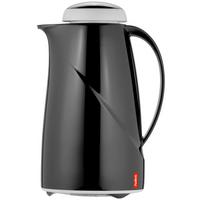 Isiolierkanne Wave Schwarz 1 Liter - Schwarz, Basics, Glas/Kunststoff (17.5/13.6/25.1cm)