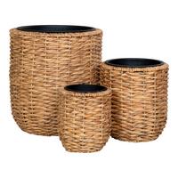 Übertopf-set Braun D: 25/34/49 Cm 3-Teilig - Naturfarben, Design, Holz (49/52/49cm)
