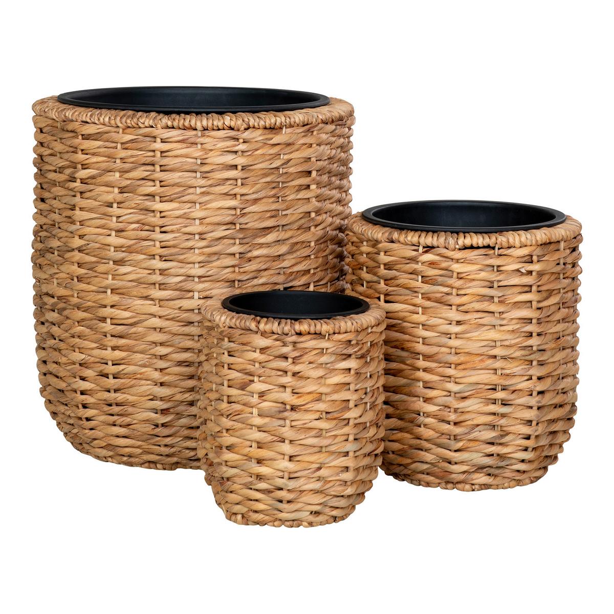 Übertopf-set Braun D: 25/34/49 Cm 3-Teilig - Naturfarben, Design, Holz (49/52/49cm)