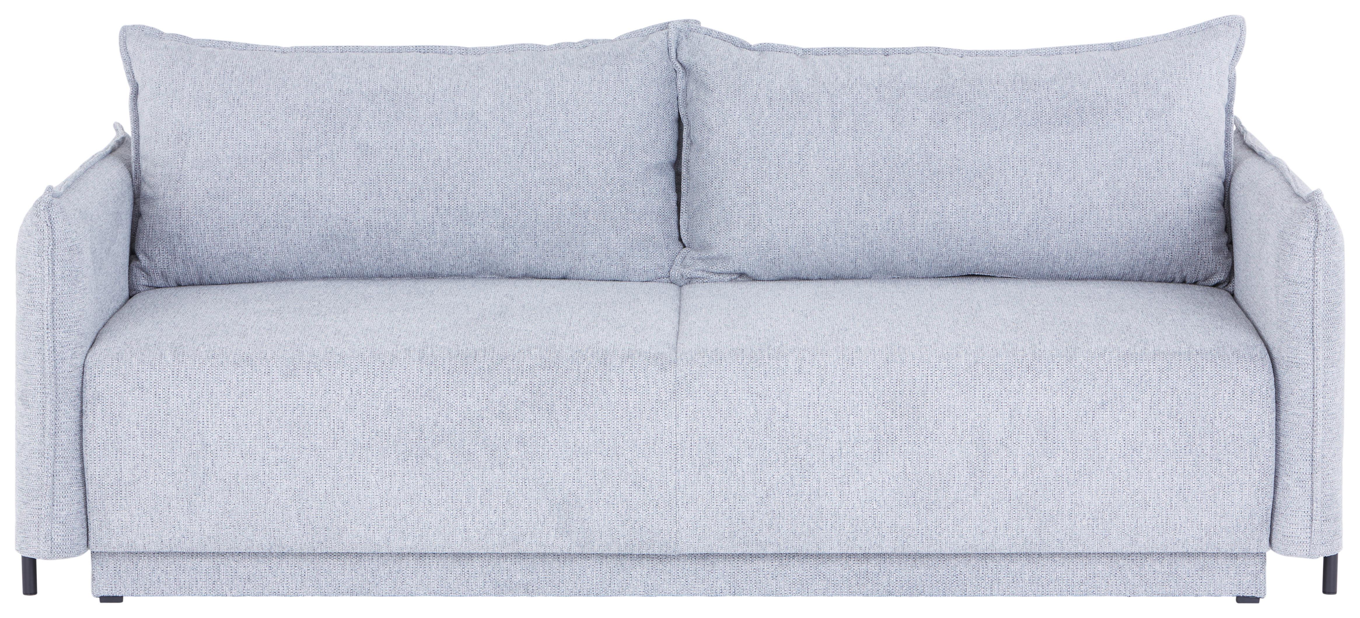 3-Sitzer-Sofa Mit Schlaffunktion Giulia B:217cm - Hellgrau/Schwarz, MODERN, Textil (217/75-95/112cm) - Luca Bessoni