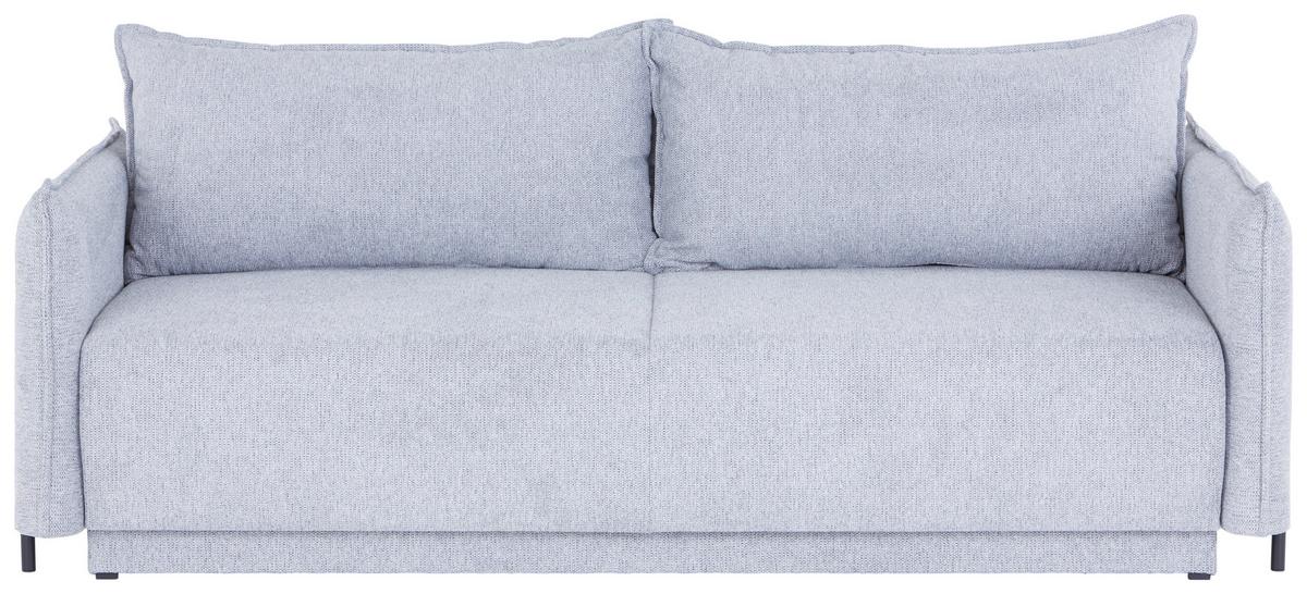 3-sitzer-sofa Mit Schlaffunktion Giulia B:217cm - Hellgrau/Schwarz, MODERN, Textil (217/75-95/112cm) - Luca Bessoni