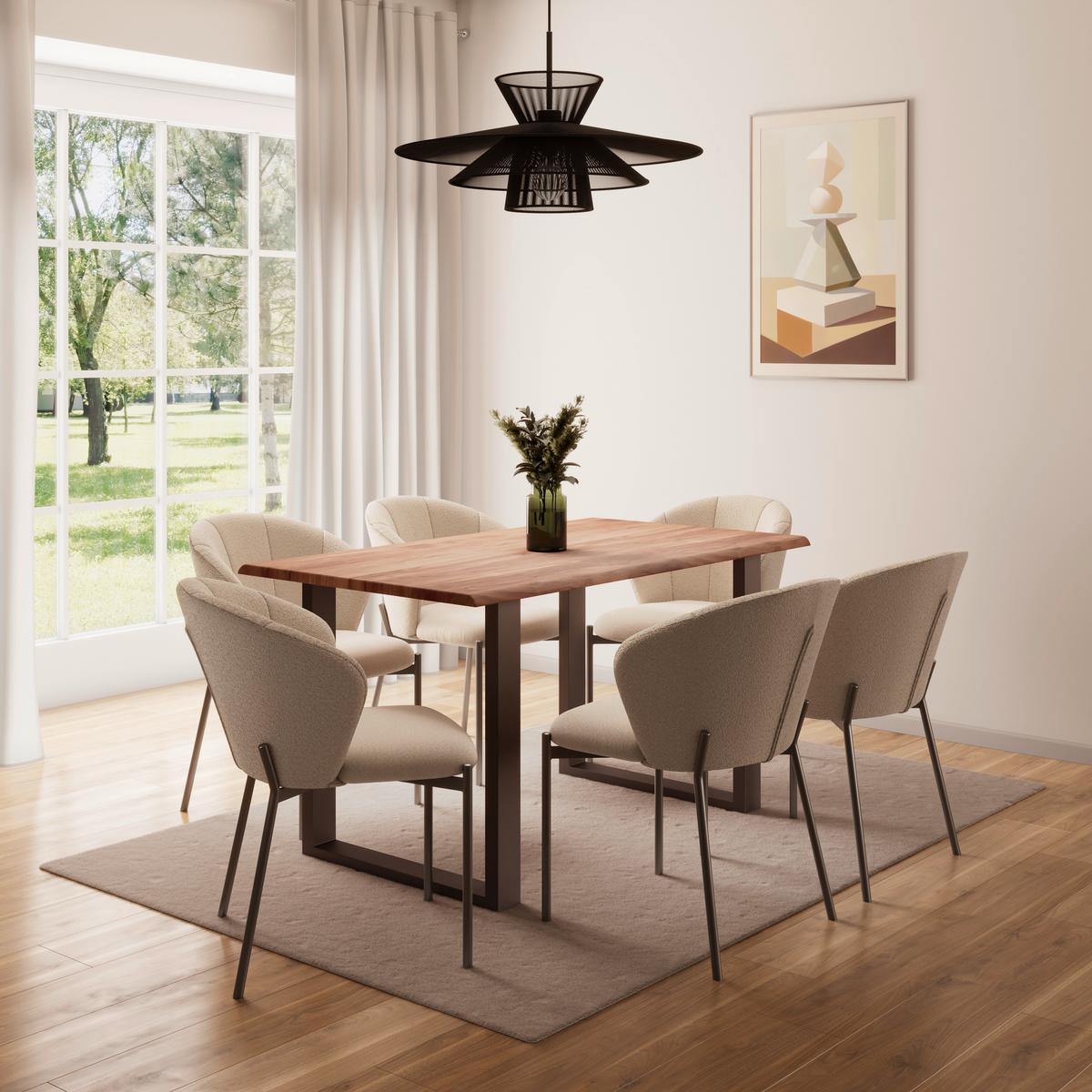 STOLIČKA ZOEY - čierna/béžová, Modern, kov/drevo (48/79/61cm) - Bessagi Home