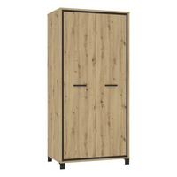 Drehtürenschrank B: 99,1 Cm Trondheim, Artisan Eiche Dekor - Eichefarben/Schwarz, Basics, Holzwerkstoff/Kunststoff (99,1/209/60,3cm)