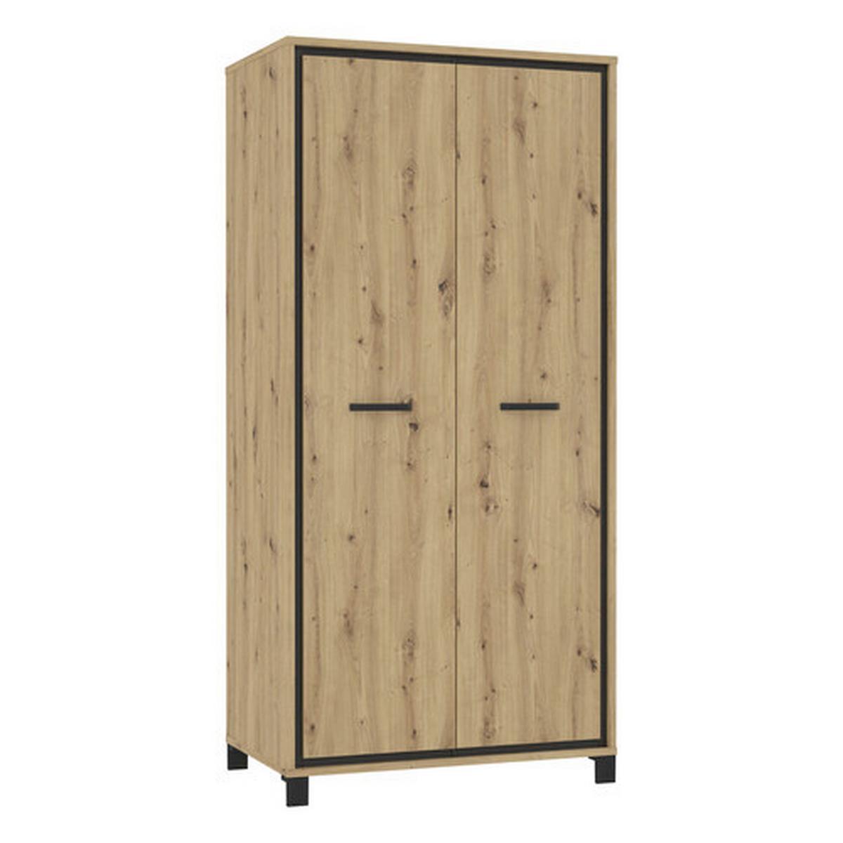 Drehtürenschrank B: 99,1 Cm Trondheim, Artisan Eiche Dekor - Eichefarben/Schwarz, Basics, Holzwerkstoff/Kunststoff (99,1/209/60,3cm)