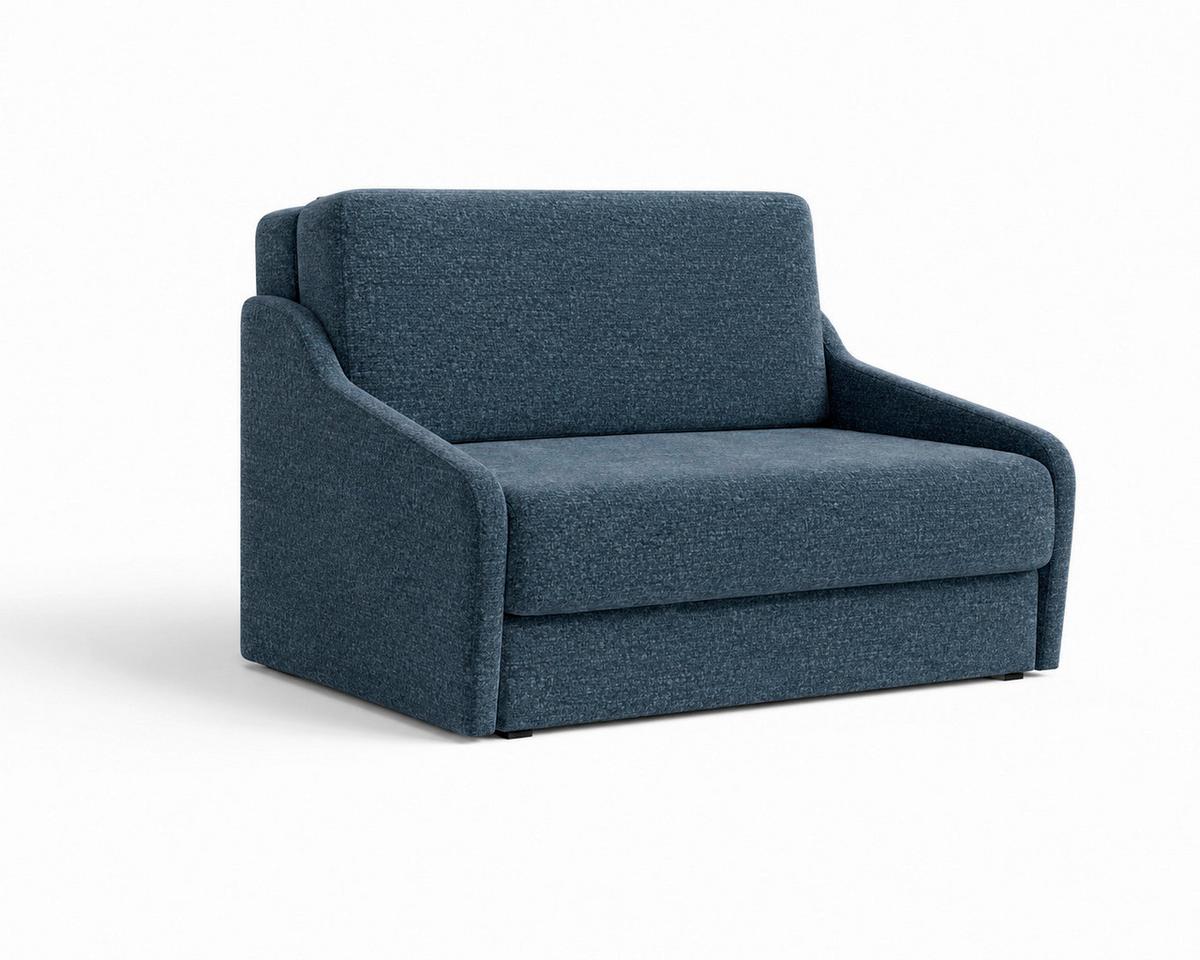 Schlafsofa Fly Dunkelblau, B: 136 cm - Schwarz/Dunkelblau, Design, Textil (136/86/113cm) - MID.YOU