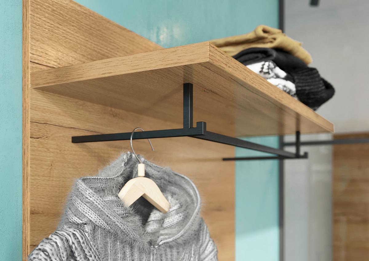 Garderobenpaneel GW-Fremont Eiche Dekor + Hutablage B 75cm - Eichefarben, KONVENTIONELL, Holzwerkstoff (75/110/30cm) - Germania