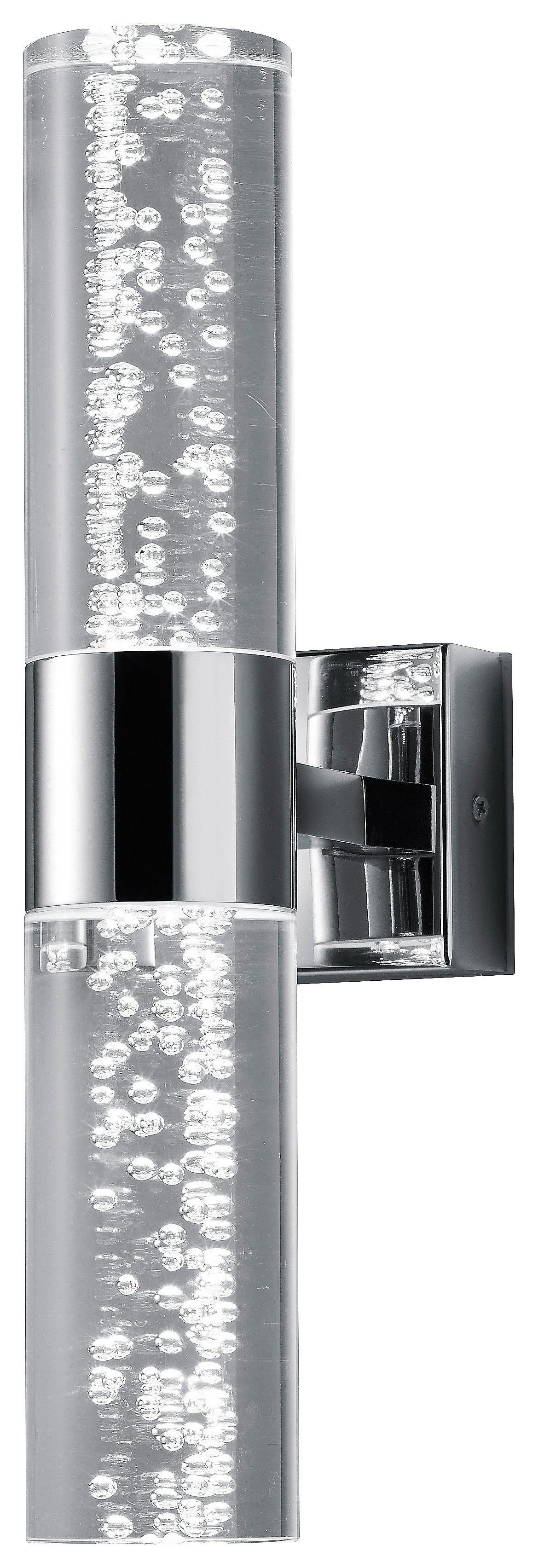 Bad-Wandleuchte IP44, 2-Flammig, Chromfarben - Klar/Chromfarben, Design, Kunststoff/Metall (12/7/30cm) - Trio Leuchten
