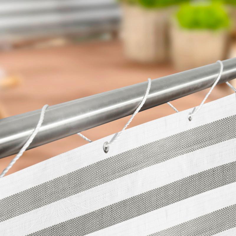 Sichtschutz Balkonblende Ibiza 0,9x5m, - Weiß/Grau, Basics, Kunststoff (500/90cm) - Windhager