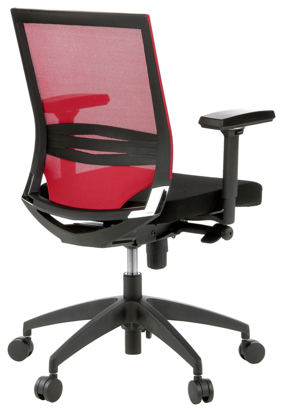 Drehstuhl Porto Base Rot/Schwarz - Rot/Schwarz, MODERN, Kunststoff/Textil (59/108/44cm) - MID.YOU
