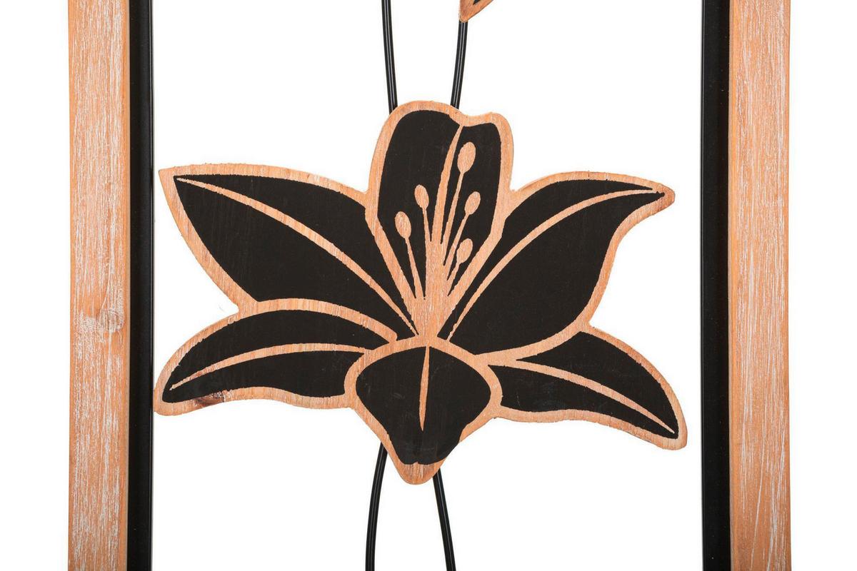 Wanddeko Koman Naturfarben, Schwarz B: 26 Cm - Schwarz/Naturfarben, Basics, Holzwerkstoff/Metall (26/60/2.5cm)
